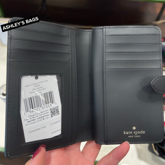 Disney x Kate Spade Beauty And The Beast Ditsy Ross Medium Compact Bifold Wallet - Picture 3 of 3